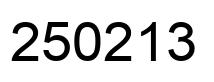 Number 250213 black image