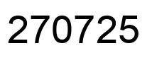 Number 270725 black image
