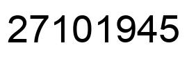 Number 27101945 black image