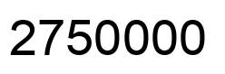 Número 2750000 imagen negro