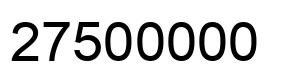 Número 27500000 imagen negro