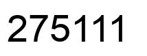 Number 275111 black image