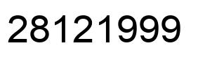 Number 28121999 black image