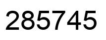 Number 285745 black image