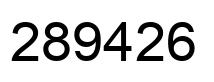 Number 289426 black image