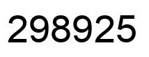 Number 298925 black image