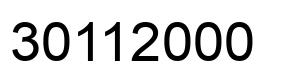 Number 30112000 black image