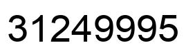 Number 31249995 black image