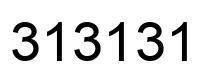 Number 313131 black image