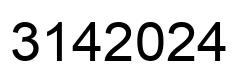 Number 3142024 black image