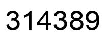 Number 314389 black image