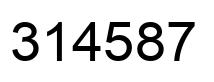Number 314587 black image
