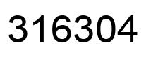 Number 316304 black image