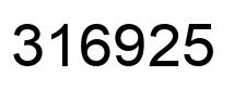 Number 316925 black image