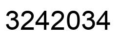 Number 3242034 black image