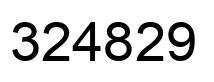 Number 324829 black image