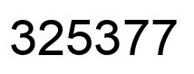 Number 325377 black image