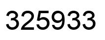 Number 325933 black image