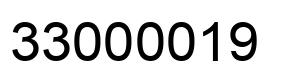 Number 33000019 black image
