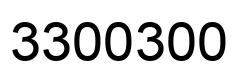 Number 3300300 black image