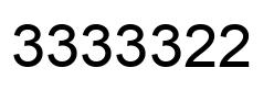 Number 3333322 black image