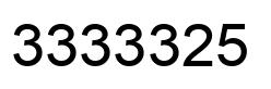 Number 3333325 black image
