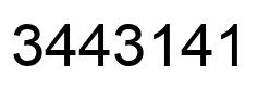 Number 3443141 black image