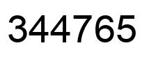 Number 344765 black image