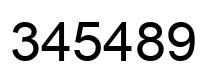 Number 345489 black image