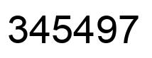 Number 345497 black image