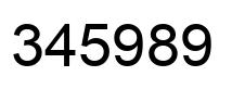 Número 345989 imagen negro