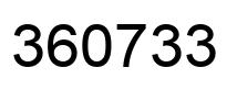 Number 360733 black image