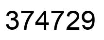 Number 374729 black image