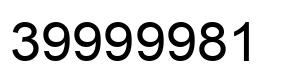 Number 39999981 black image