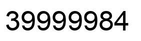 Number 39999984 black image