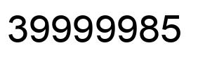 Number 39999985 black image