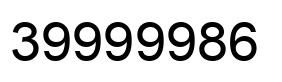Number 39999986 black image
