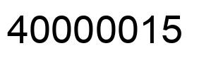 Number 40000015 black image