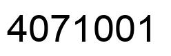 Number 4071001 black image