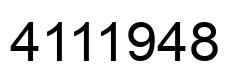 Number 4111948 black image