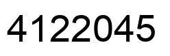 Number 4122045 black image