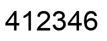 Number 412346 black image