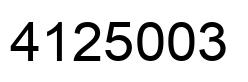 Number 4125003 black image