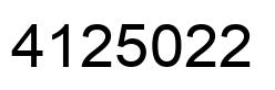 Number 4125022 black image