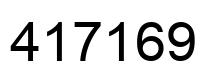 Number 417169 black image
