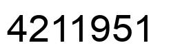 Number 4211951 black image