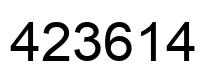 Number 423614 black image