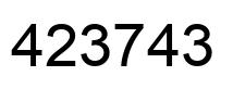 Number 423743 black image