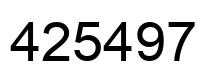 Number 425497 black image