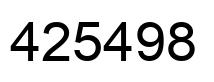 Number 425498 black image